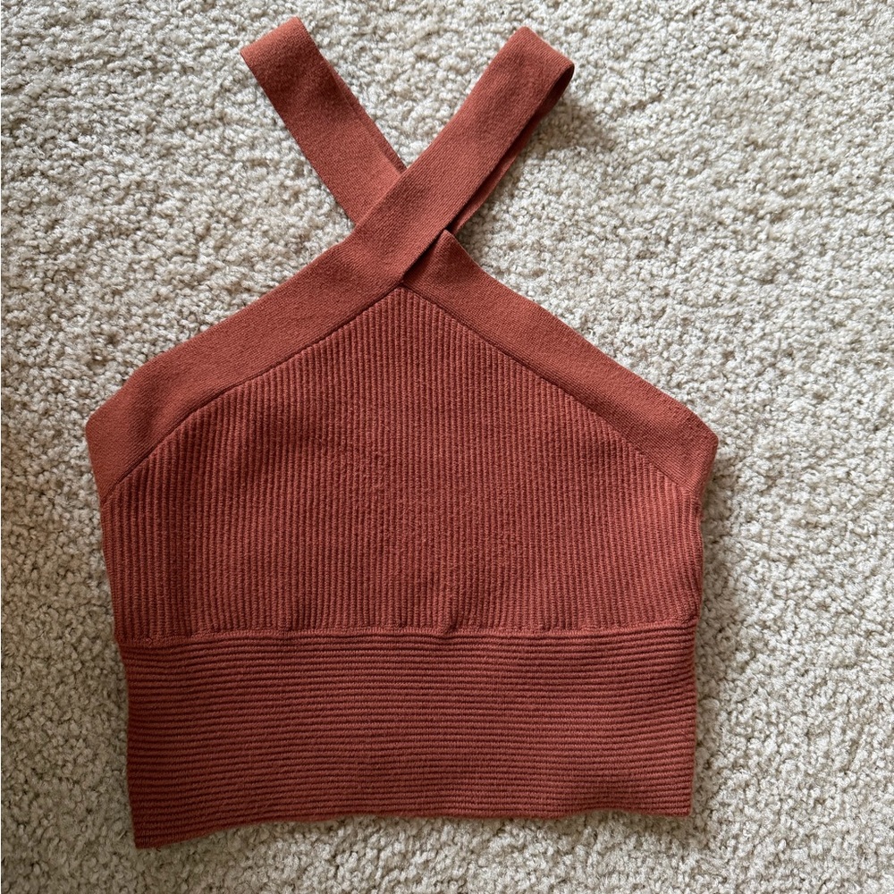 Abercrombie & Fitch Terracotta Halter Crop Top